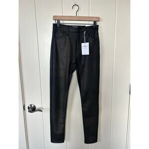Kancan Carly Ultra High Rise Faux Leather Super Skinny Black Pants Size 5/26